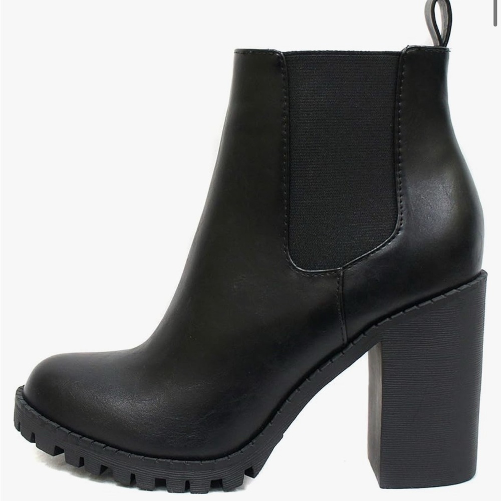 Zara Black Ankle Boots with Block Heels